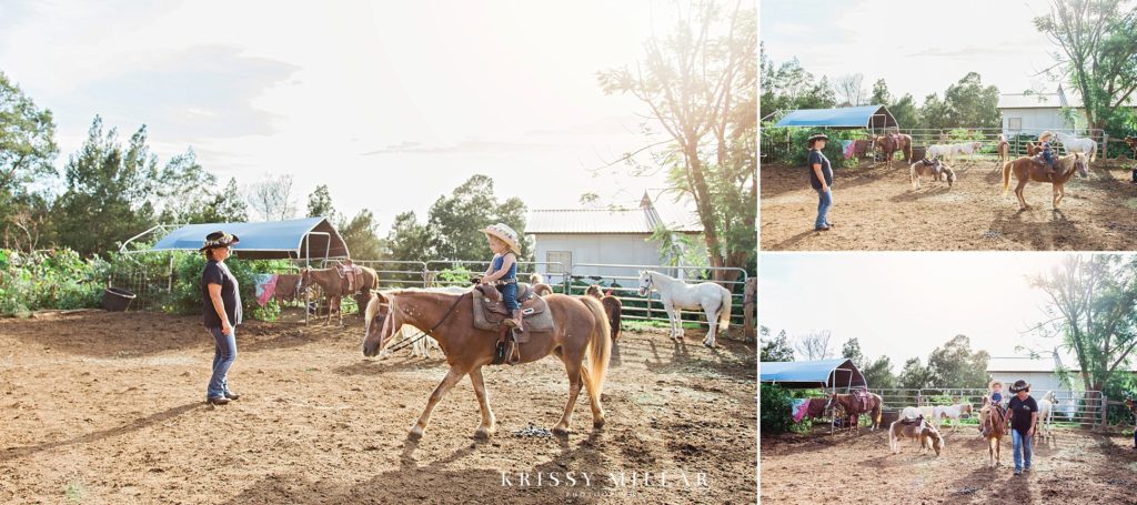 little girl rides pony maui