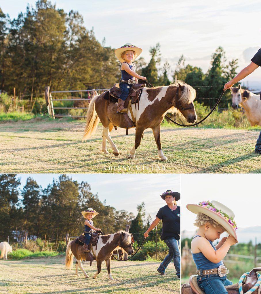 riding with mom on ponies Maui ponies