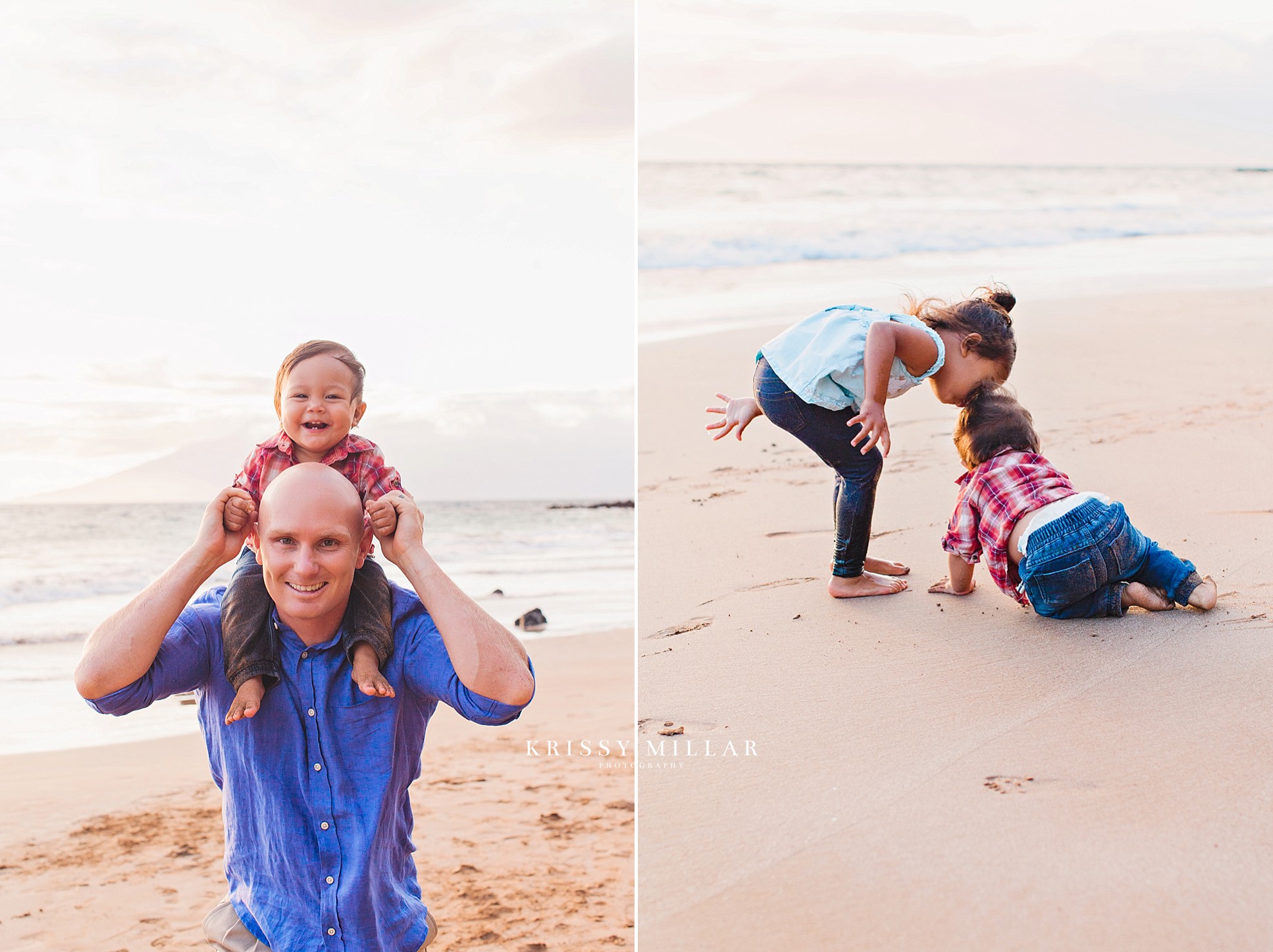 father and son sister and brother maui beach