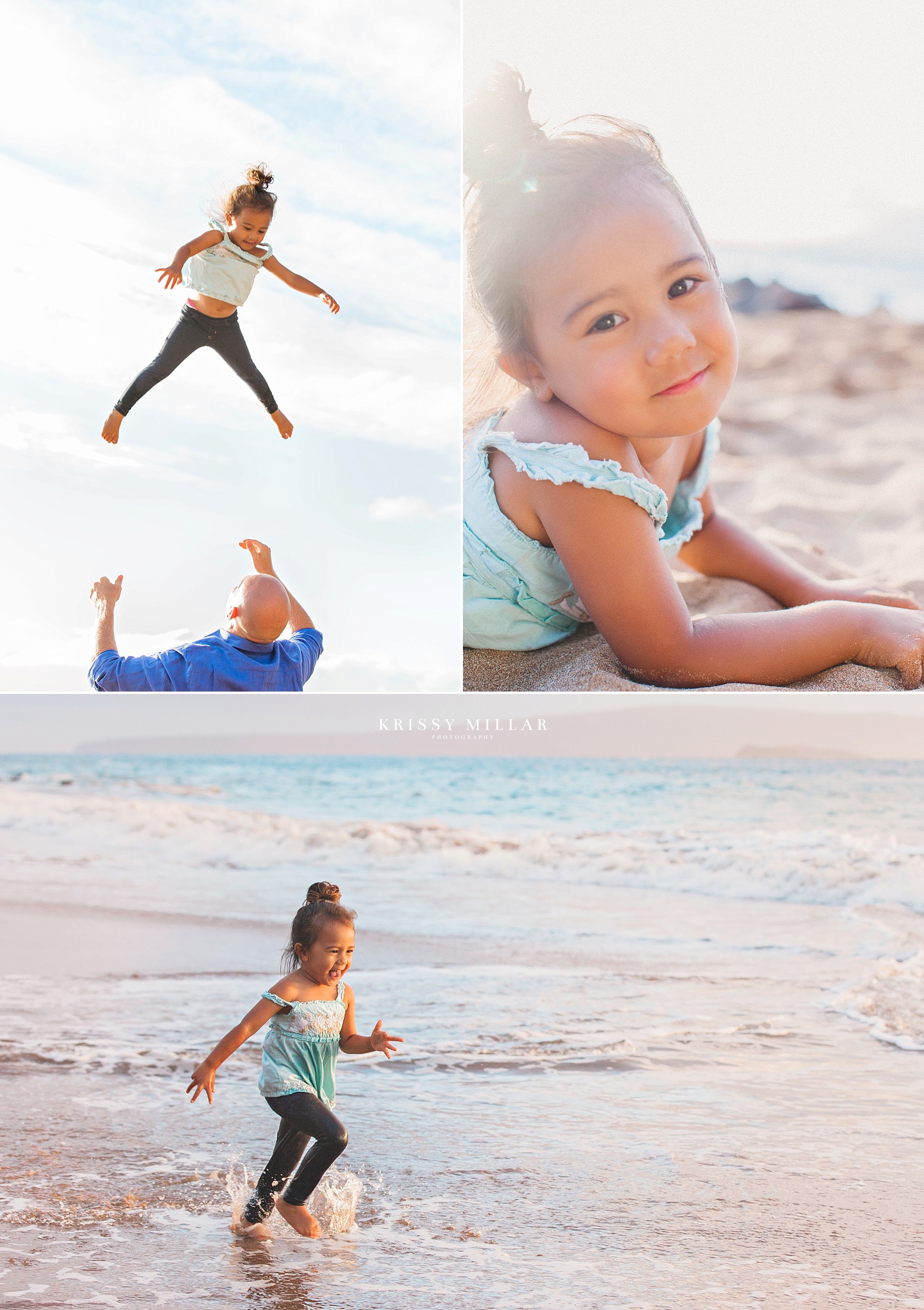 toddler preschool girl maui beach and ocean