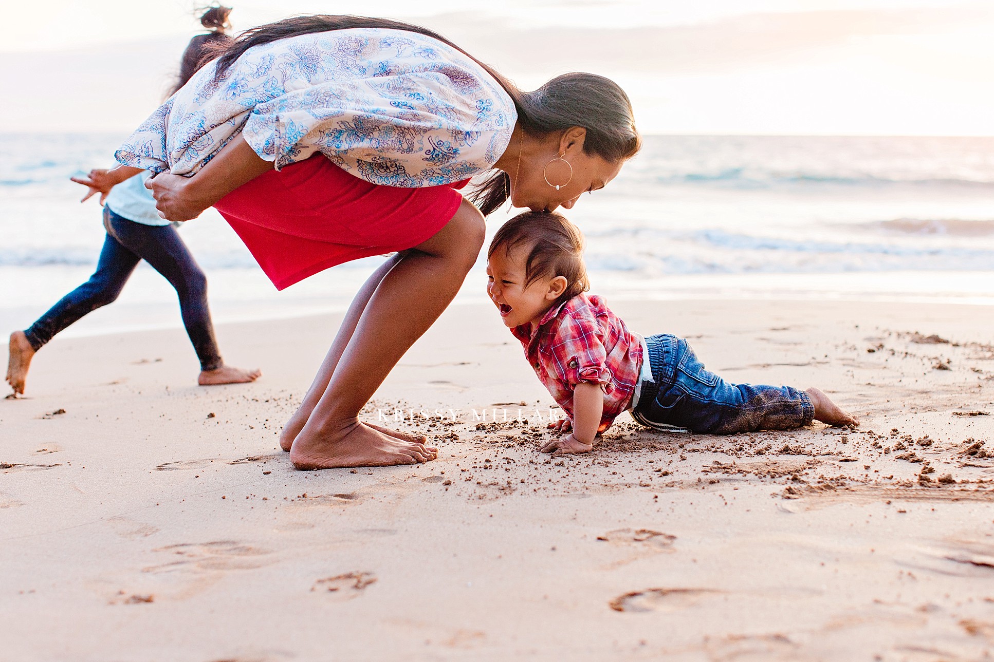 kisses on beach one year old joy wailea maui