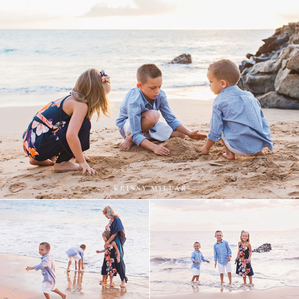 Playing at the beach sunset Wailea Maui