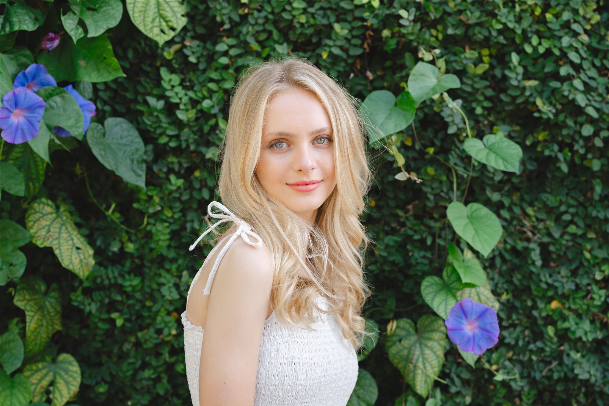 Flowers and greenery Charleston SC senior portraits