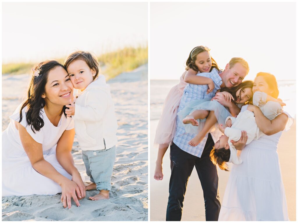 Charleston family photographer capturing joyful, natural family moments on the beach